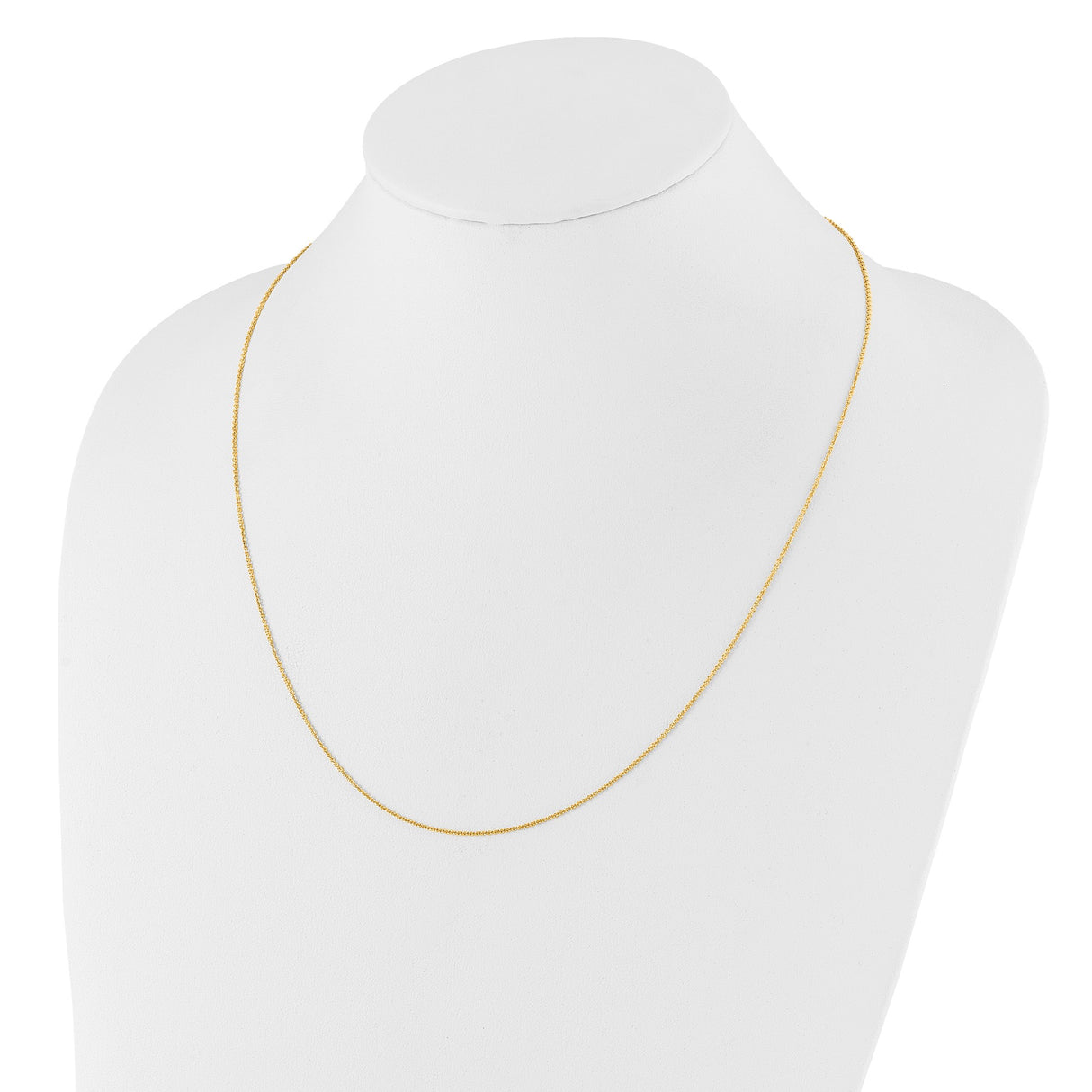 14K Yellow Gold 1.1 mm Polished Chain Necklace detail view