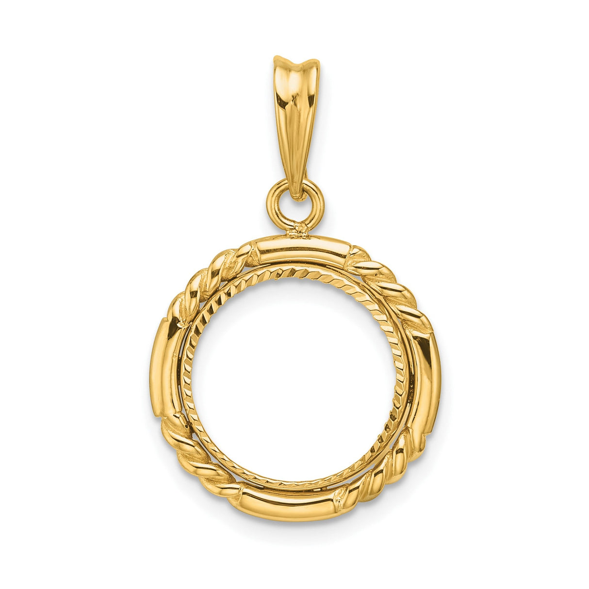 13 mm 14k Yellow Gold coin bezel for 13 mm Coin