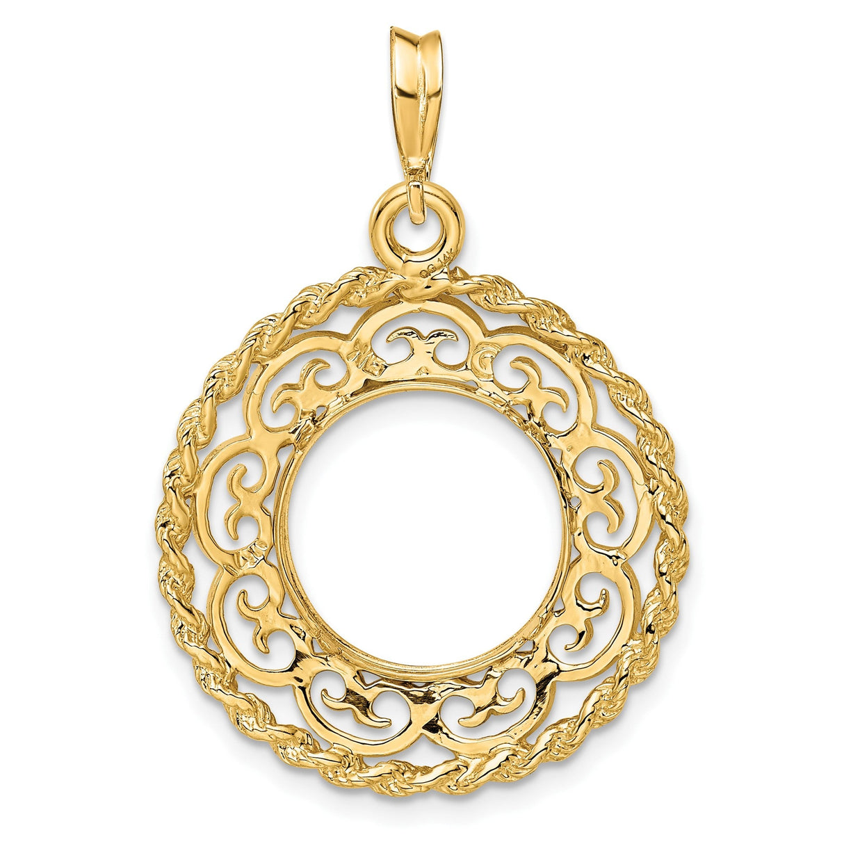 13 mm 14k Yellow Gold coin bezel for 13 mm Coin — additional image