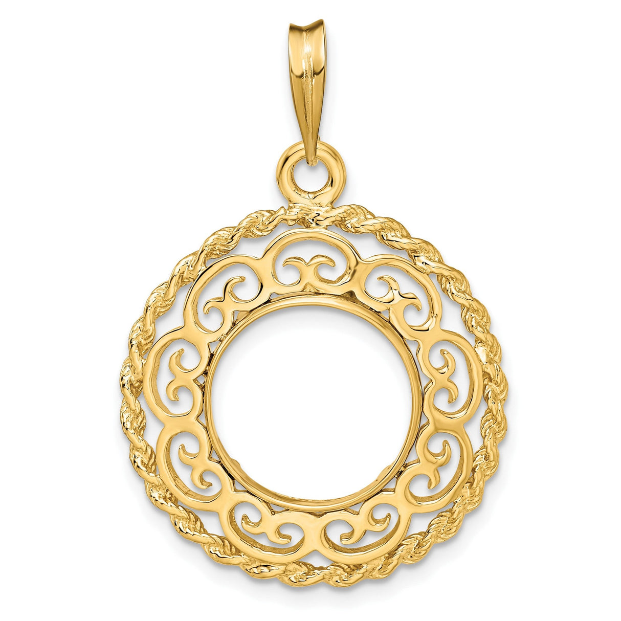 13 mm 14k Yellow Gold coin bezel for 13 mm Coin