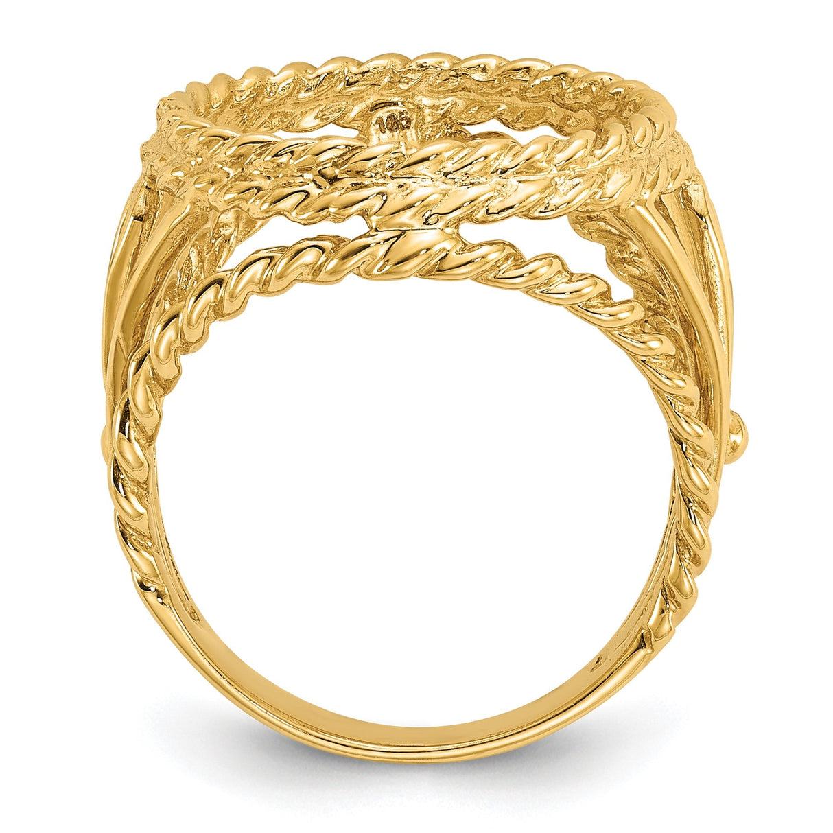 13 mm 14k Yellow Gold coin bezel for 13 mm Coin — alternate view