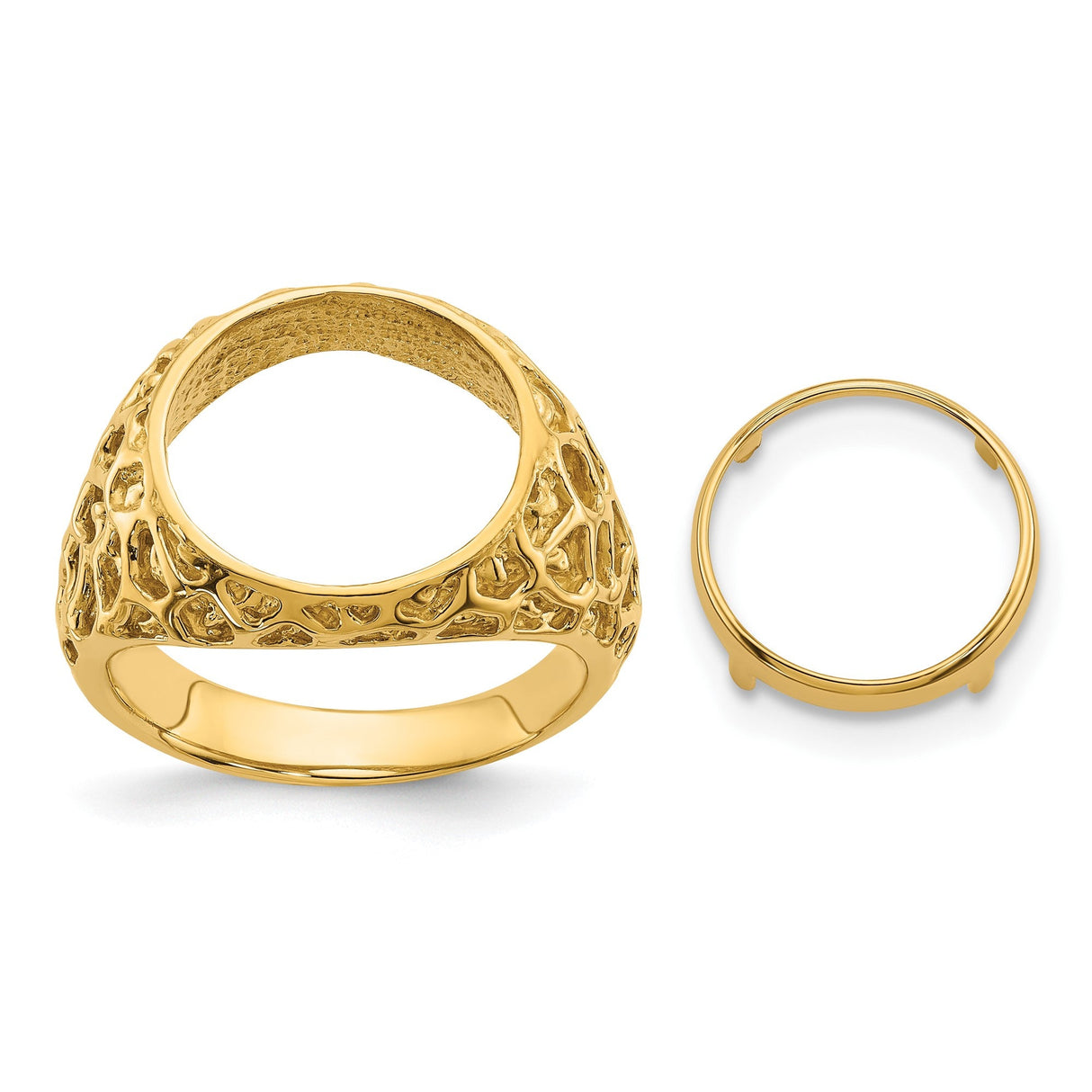 13 mm 14k Yellow Gold coin bezel for 13 mm Coin