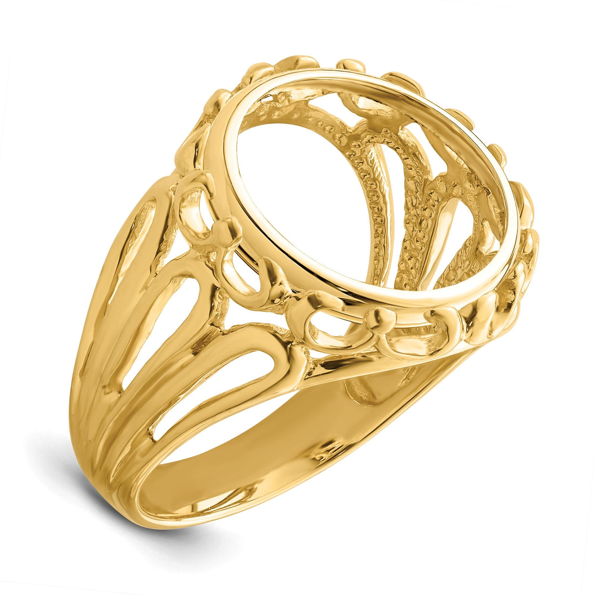 13 mm 14k Yellow Gold coin bezel for 13 mm Coin