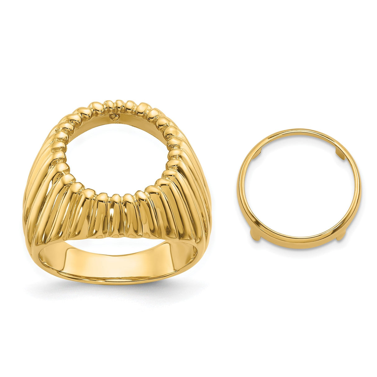 13 mm 14k Yellow Gold coin bezel for 13 mm Coin