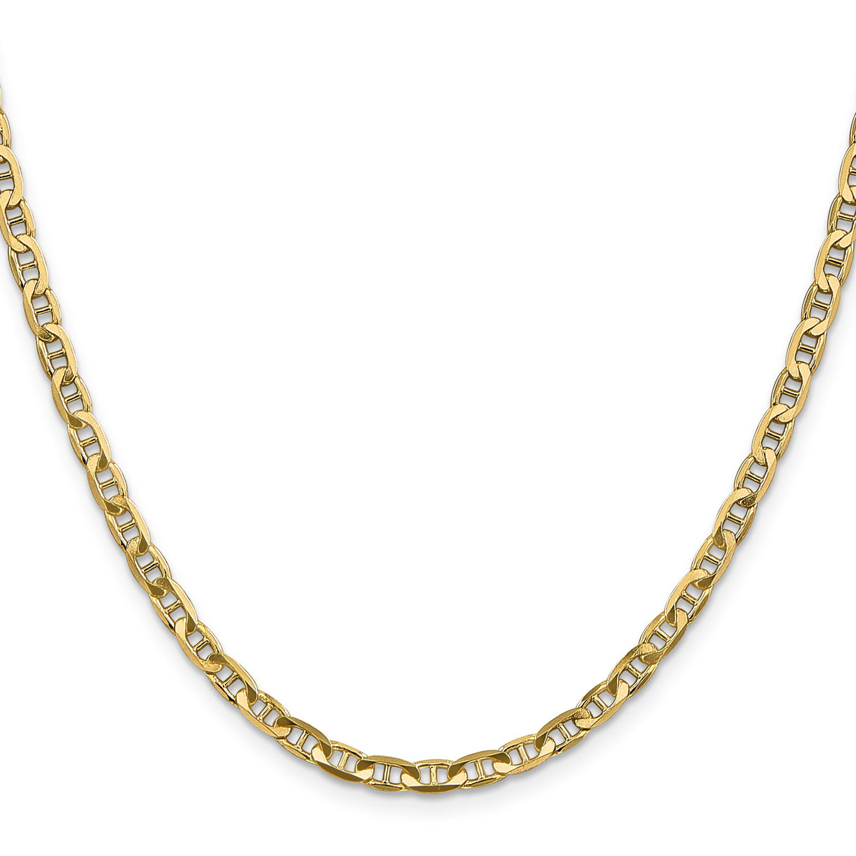 14K Yellow Gold 3.75 mm Polished Chain Necklace, Solid