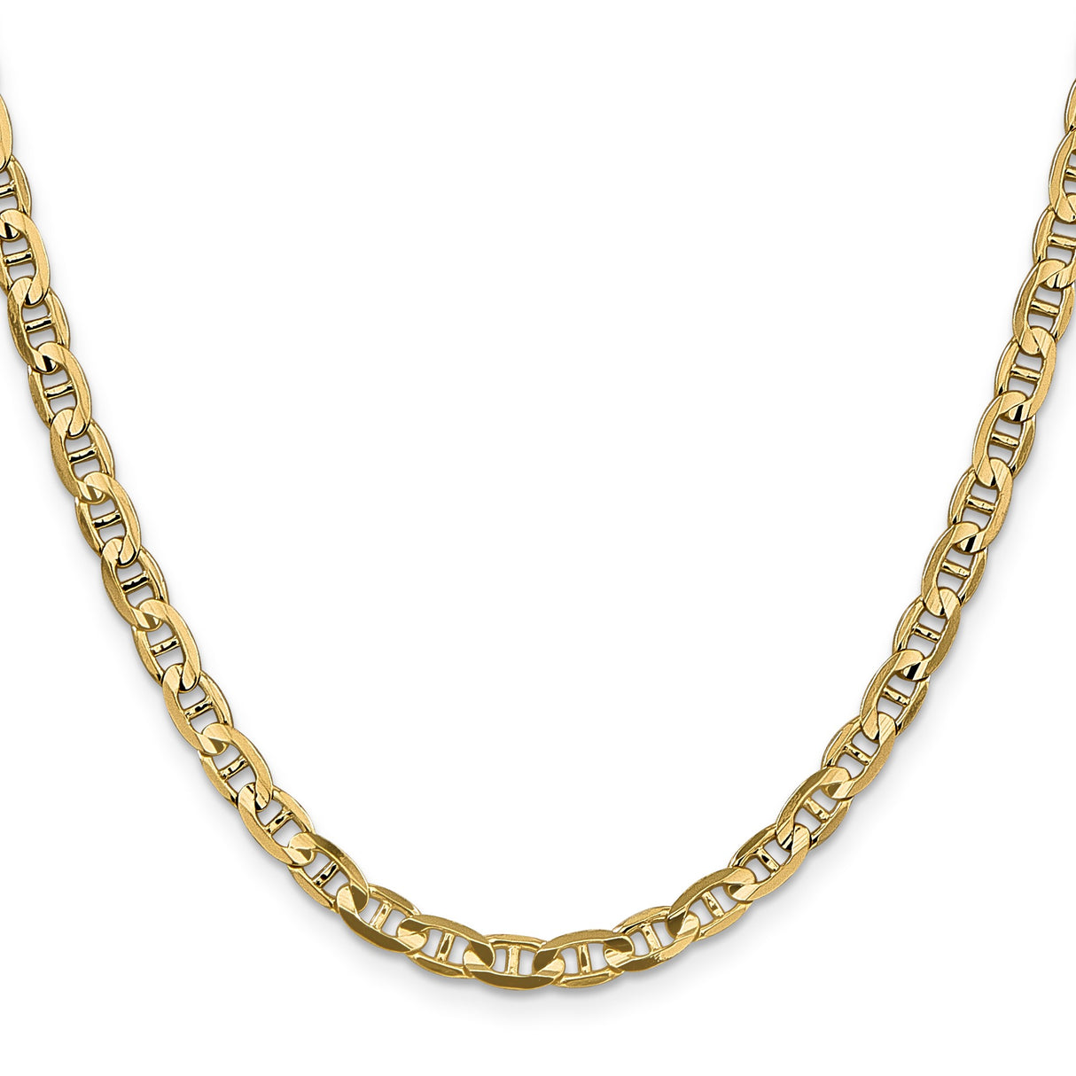 14K Yellow Gold 4.5 mm Polished Chain Necklace, Solid