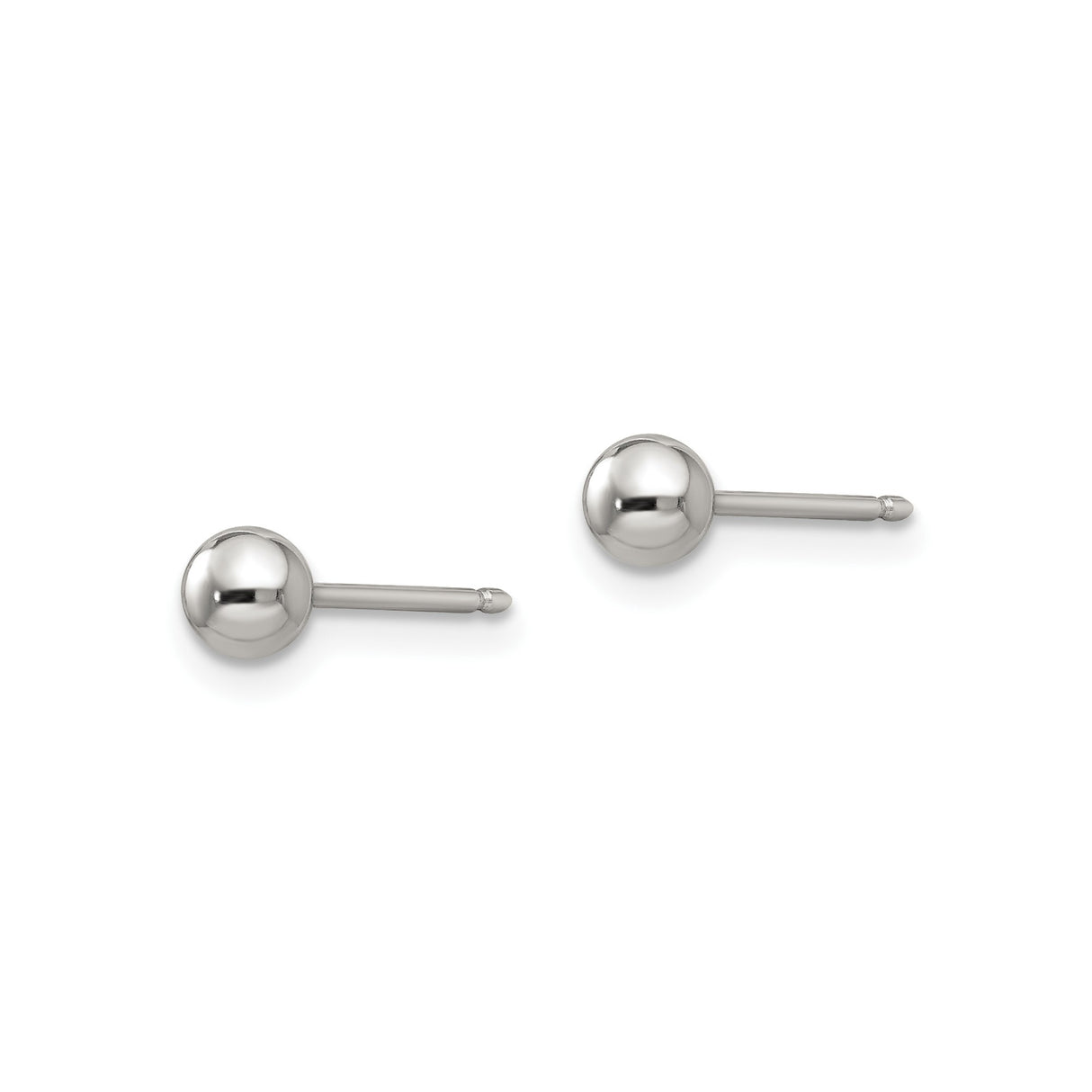 Stainless Steel Stud Earrings, Hypoallergenic Ball Post with Polished Finish, Unisex Minimalist Design