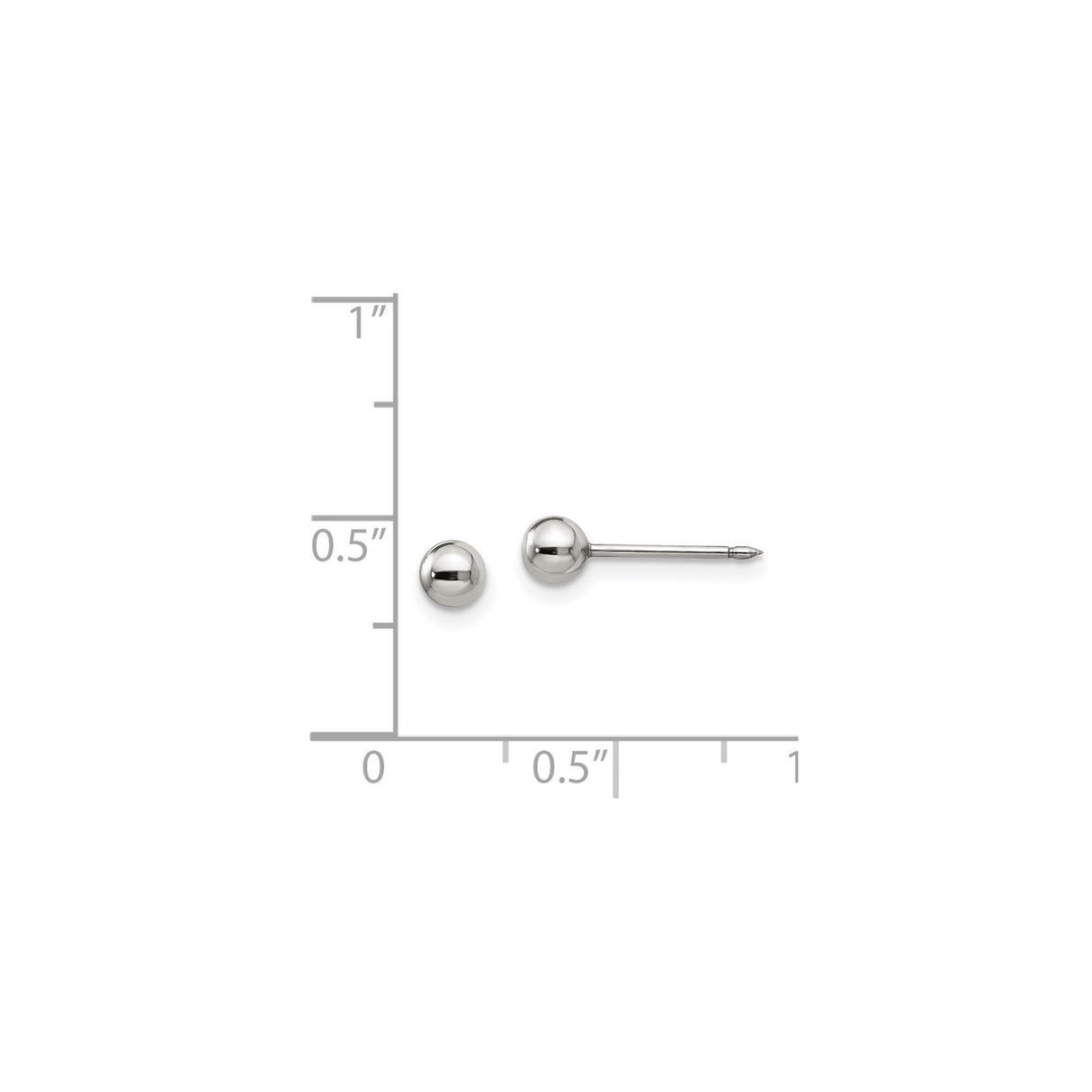 Stainless Steel Stud Earrings, Hypoallergenic Ball Post with Polished Finish, Unisex Minimalist Design