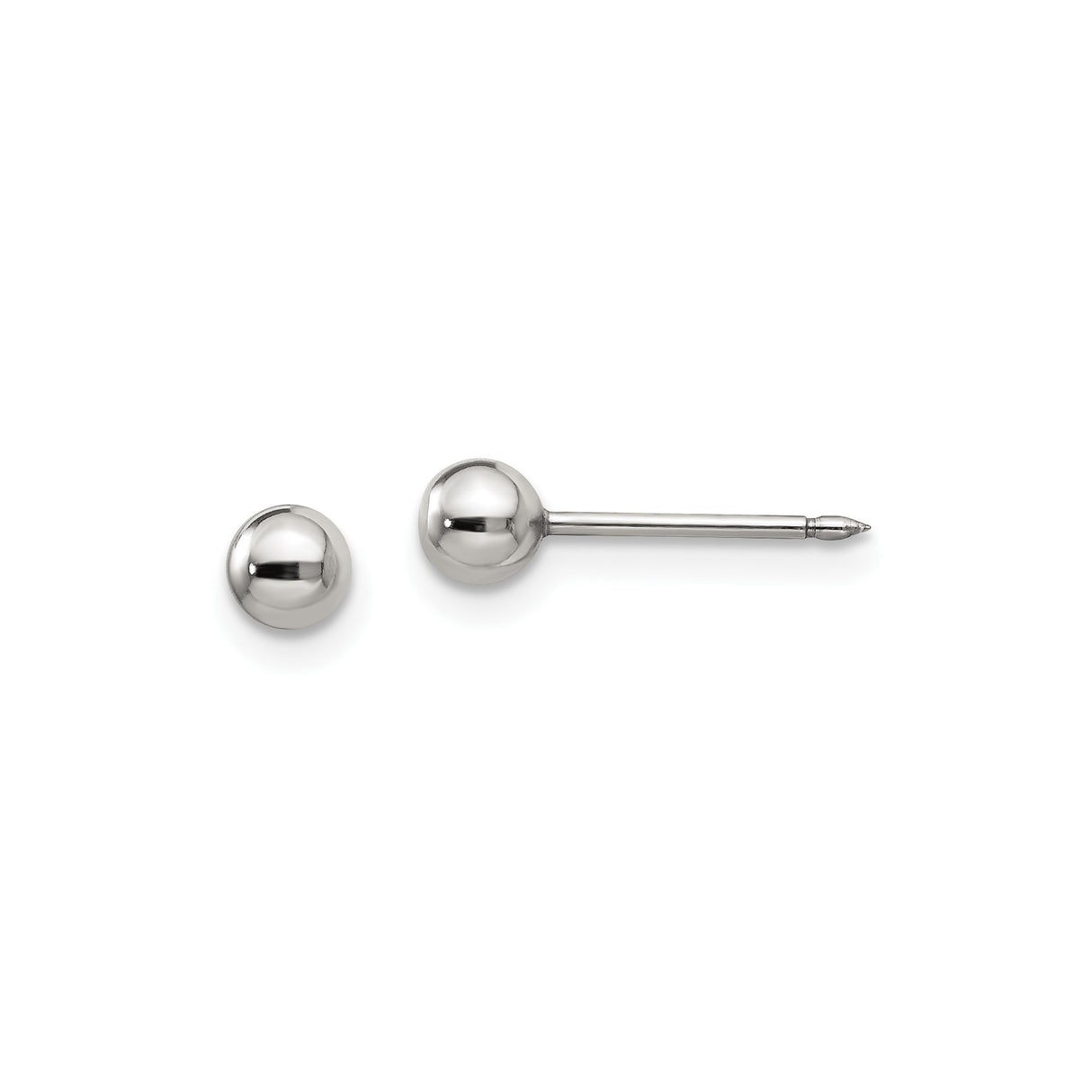 Stainless Steel Stud Earrings, Hypoallergenic Ball Post with Polished Finish, Unisex Minimalist Design