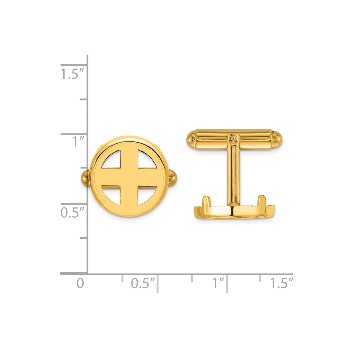 14 mm 14k Yellow Gold coin bezel for 14 mm Coin — size reference (ruler)