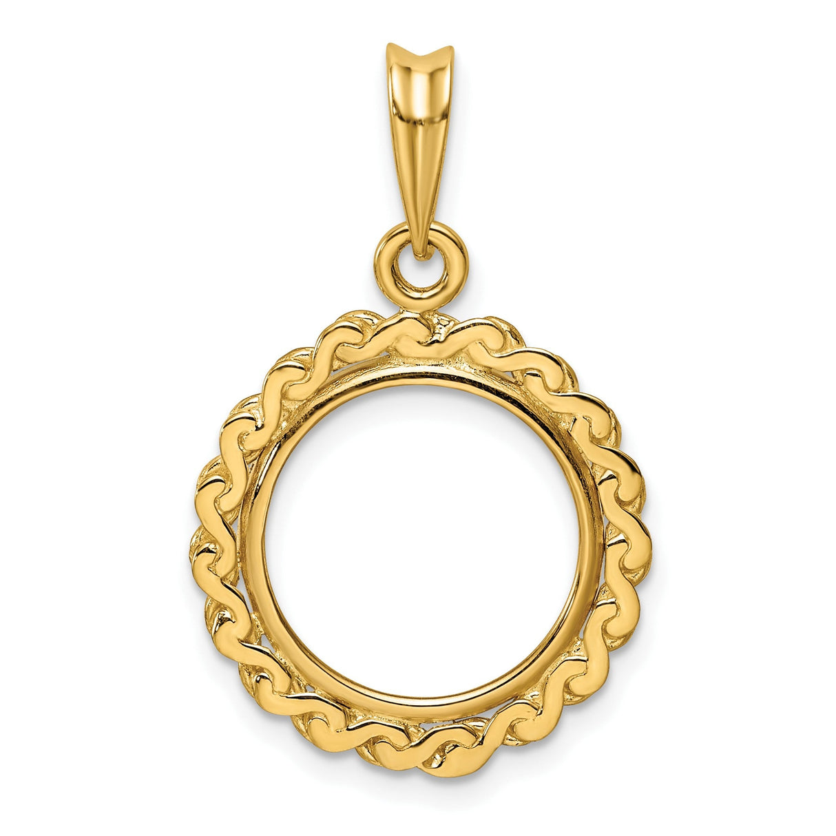 14 mm 14k Yellow Gold coin bezel for 14 mm Coin