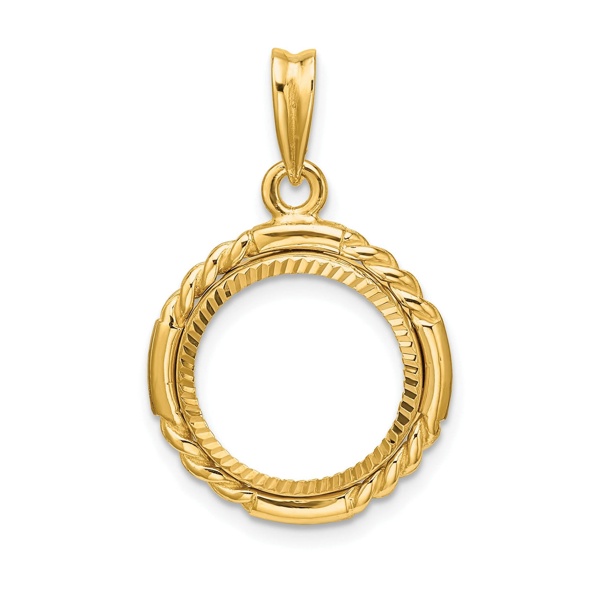 14 mm 14k Yellow Gold coin bezel for 14 mm Coin