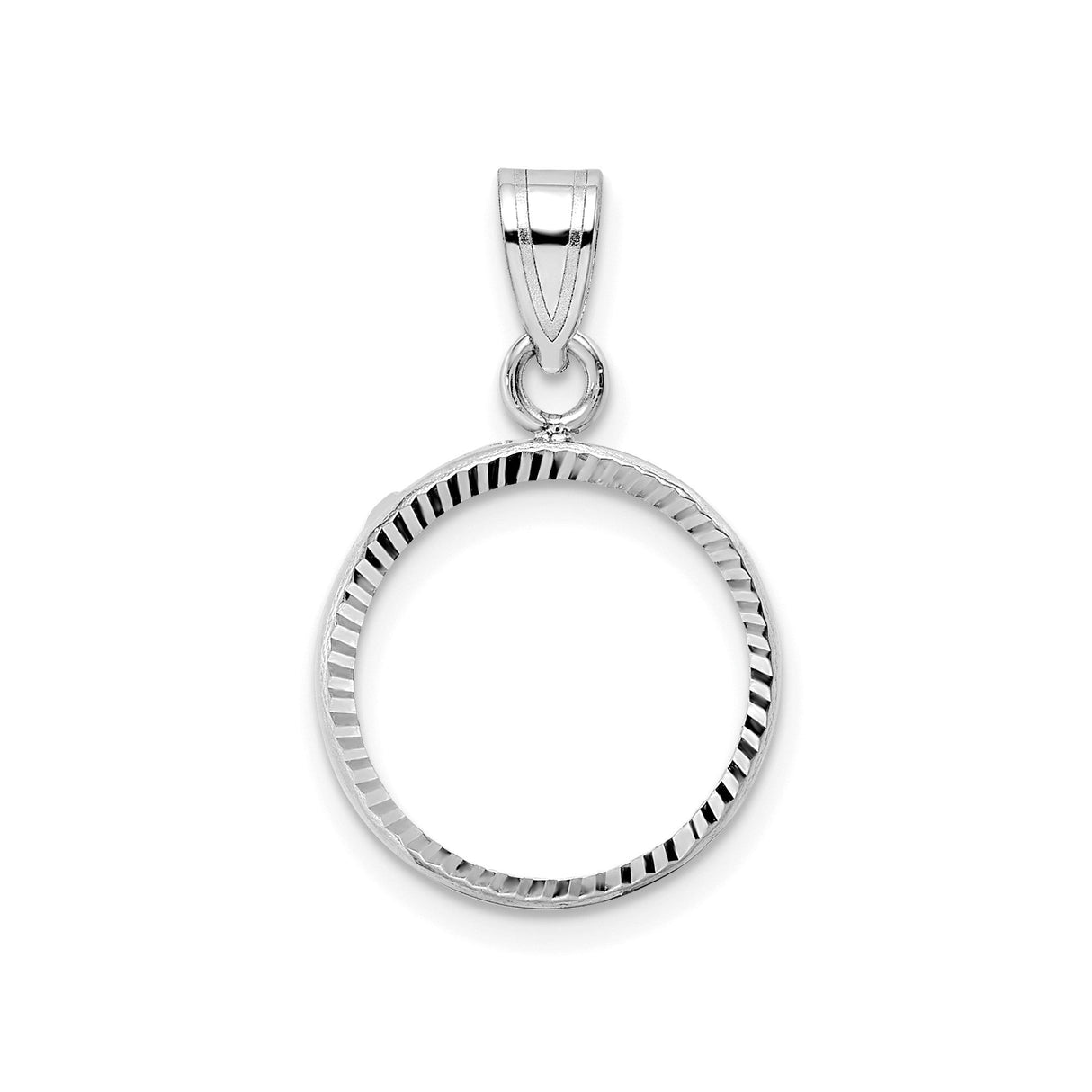 14 mm 14k White Gold coin bezel for 14 mm Coin