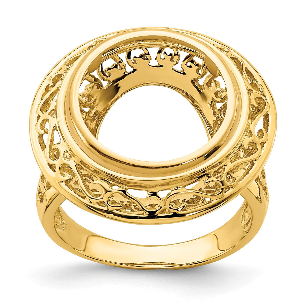 14 mm 14k Yellow Gold coin bezel for 14 mm Coin — additional image