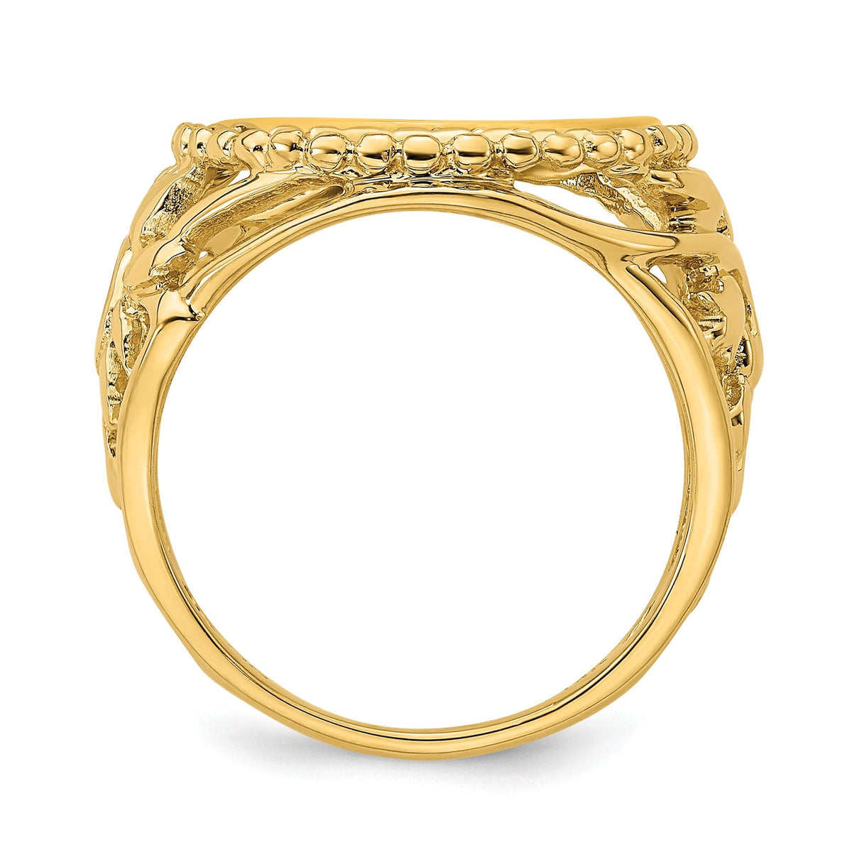 14 mm 14k Yellow Gold coin bezel for 14 mm Coin — alternate view