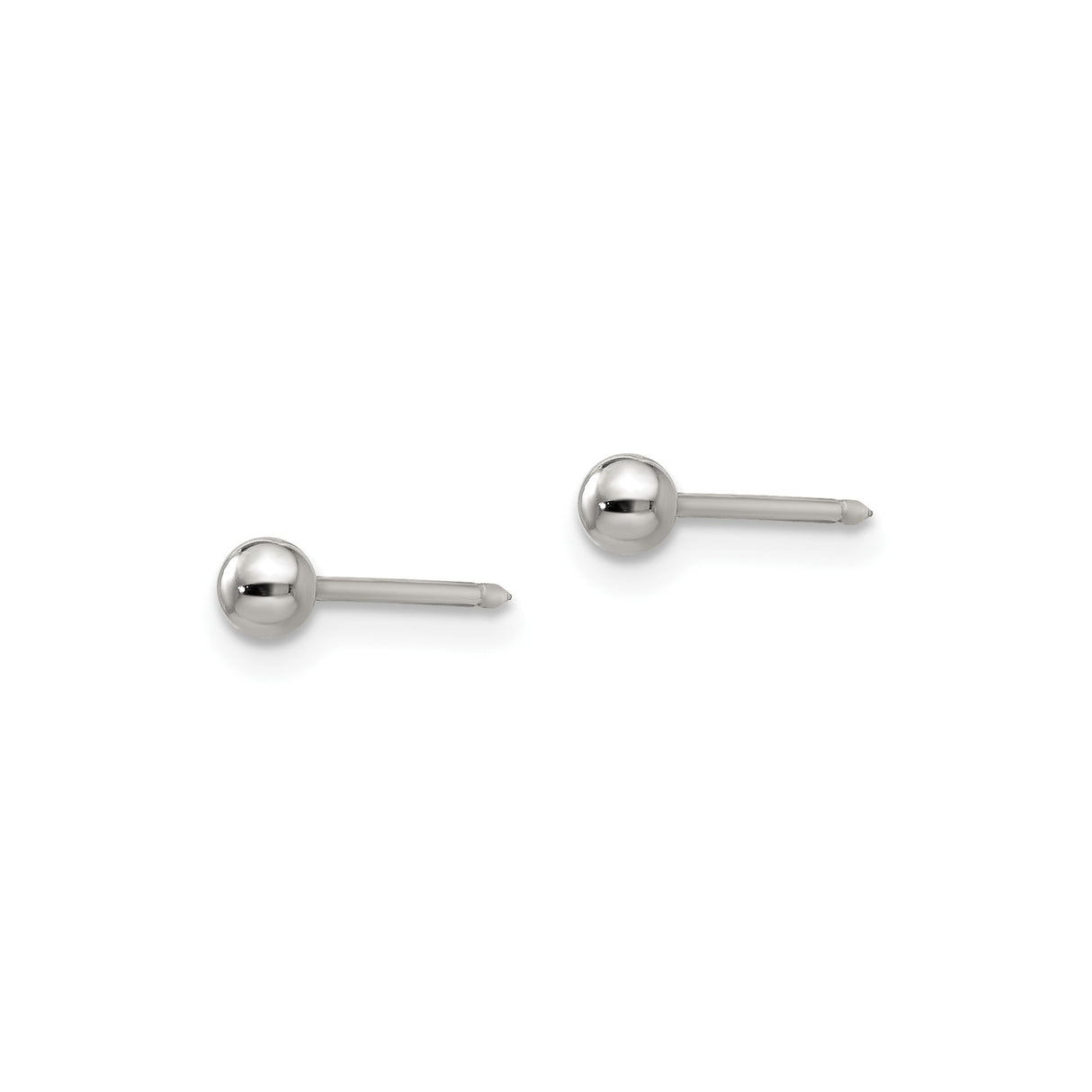Stainless Steel Stud Earrings, Polished Ball Design, Hypoallergenic Unisex Jewelry