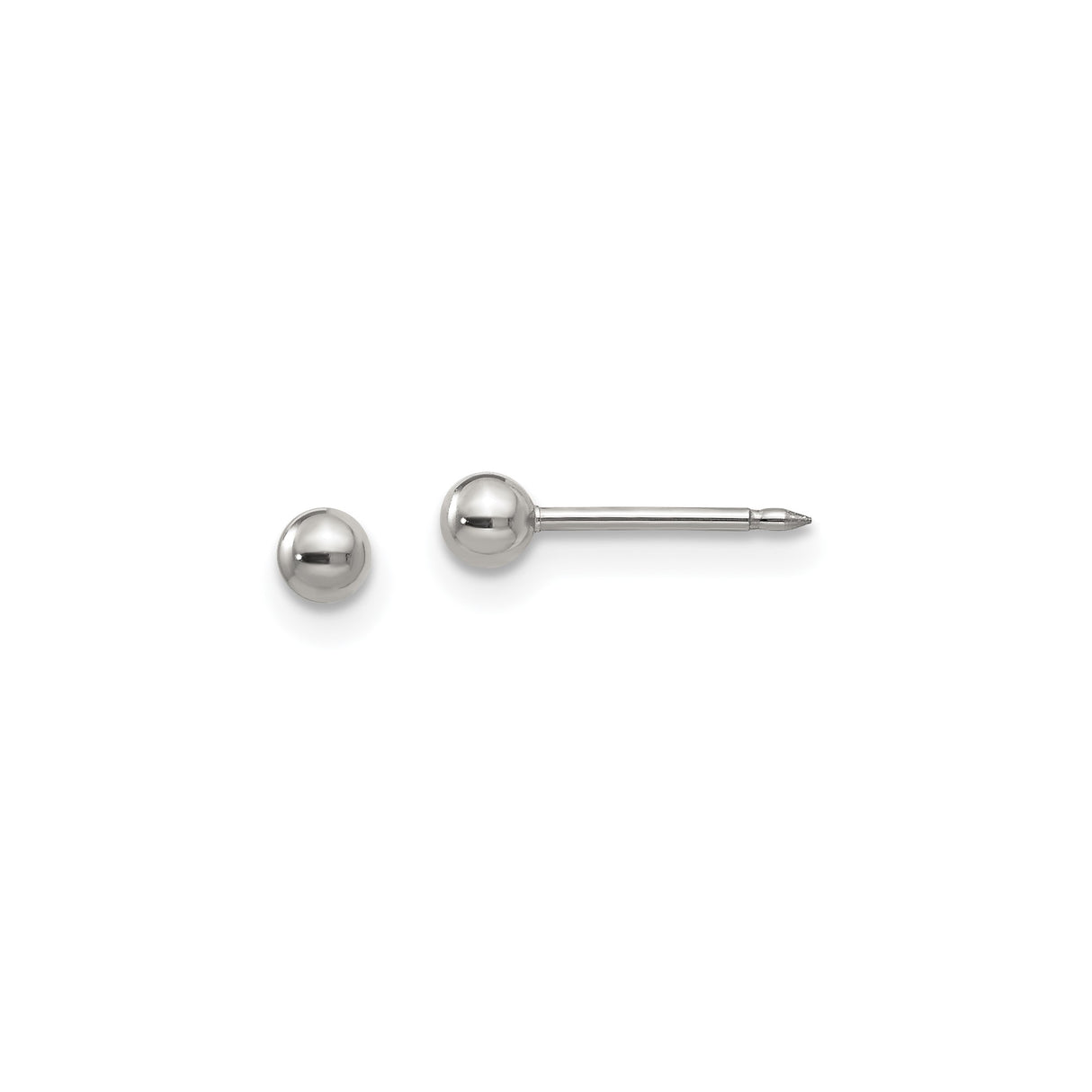 Stainless Steel Stud Earrings, Polished Ball Design, Hypoallergenic Unisex Jewelry