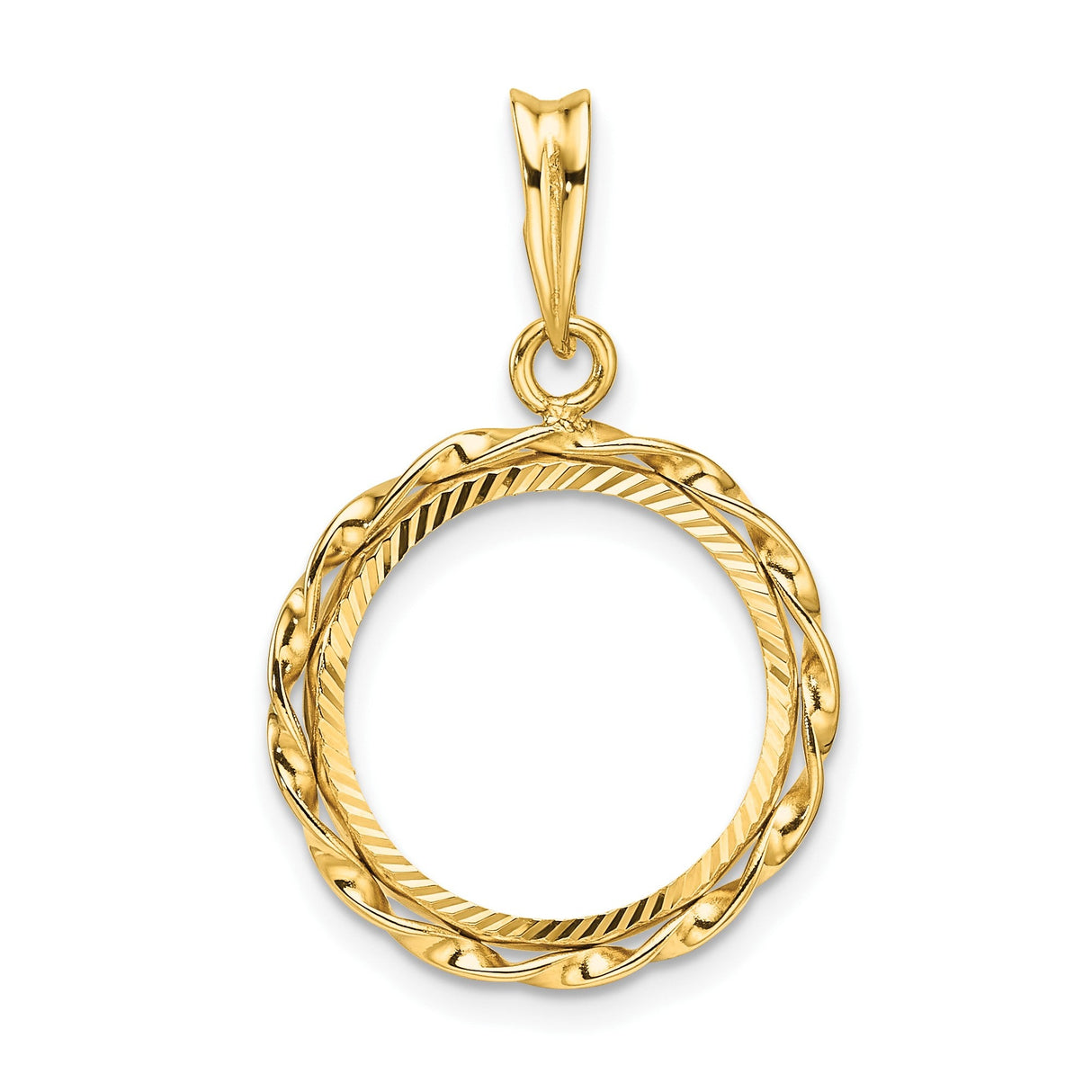 15 mm 14k Yellow Gold coin bezel for 15 mm Coin