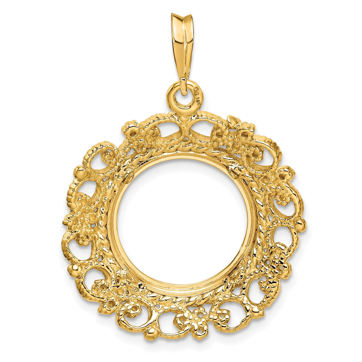 15 mm 14k Yellow Gold coin bezel for 15 mm Coin — additional image