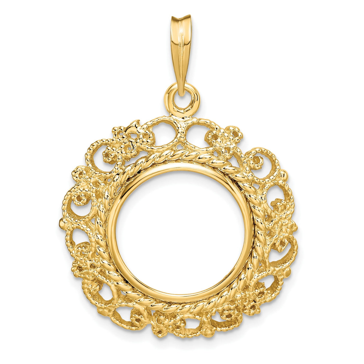 15 mm 14k Yellow Gold coin bezel for 15 mm Coin