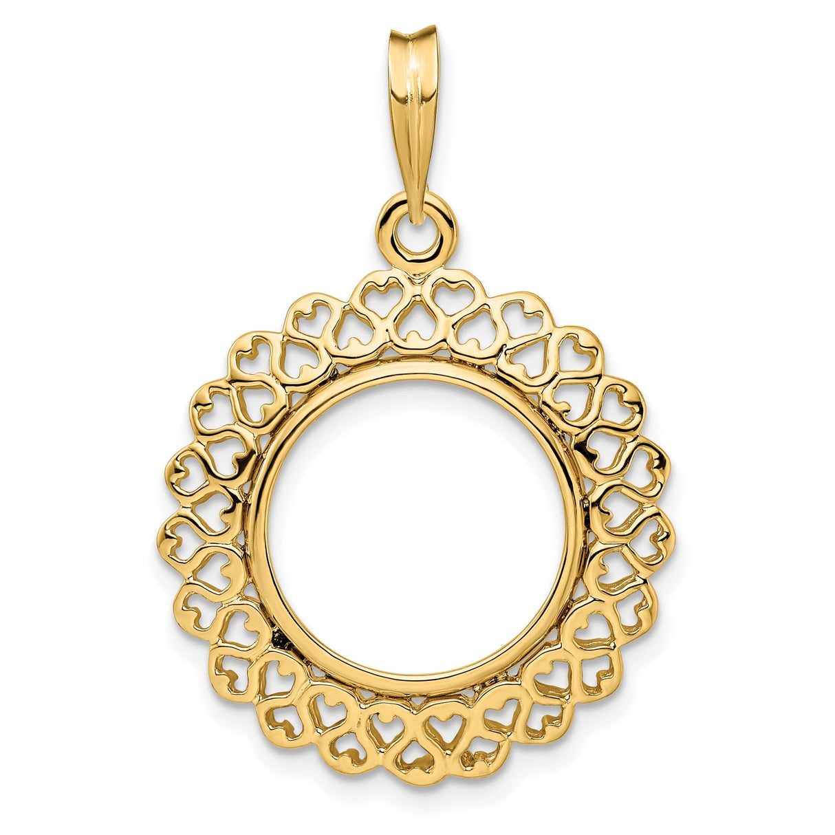 15 mm 14k Yellow Gold coin bezel for 15 mm Coin