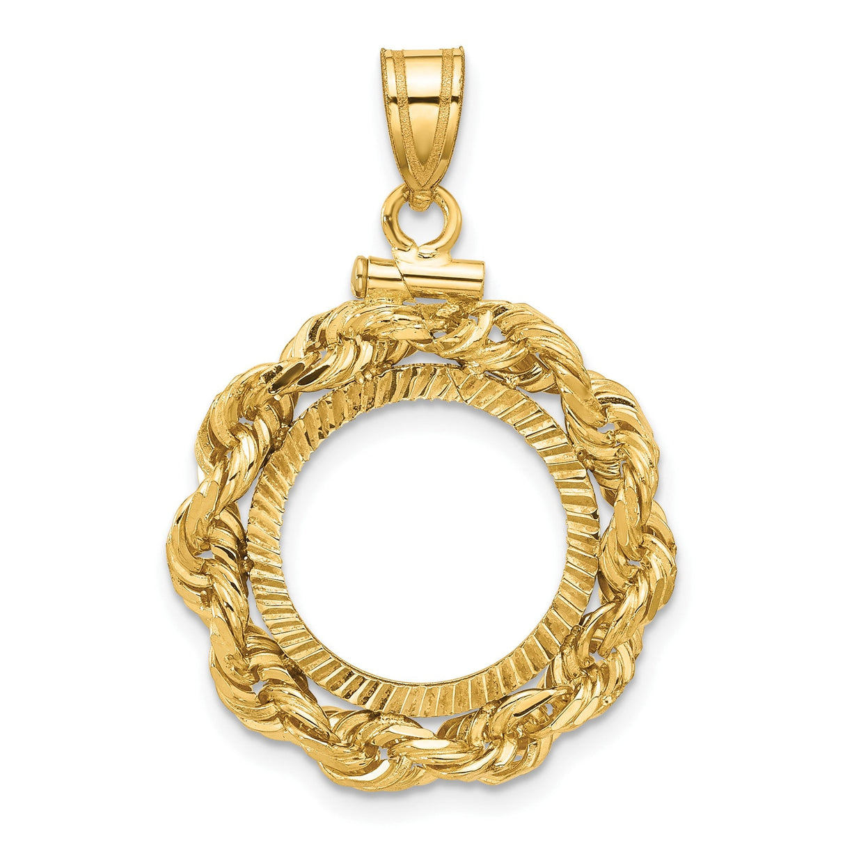 15 mm 14k Yellow Gold coin bezel for 15 mm Coin
