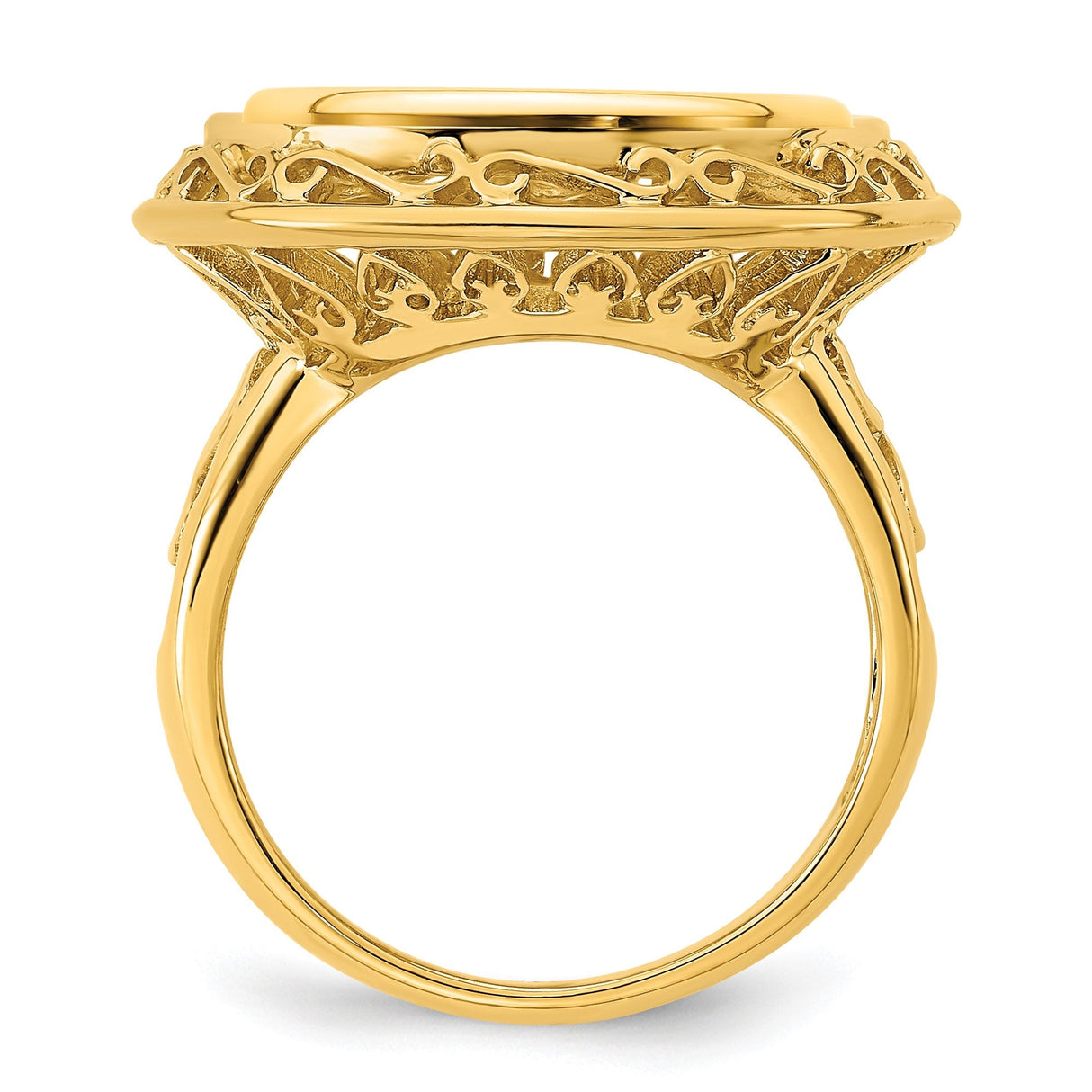 15 mm 14k Yellow Gold coin bezel for 15 mm Coin — alternate view