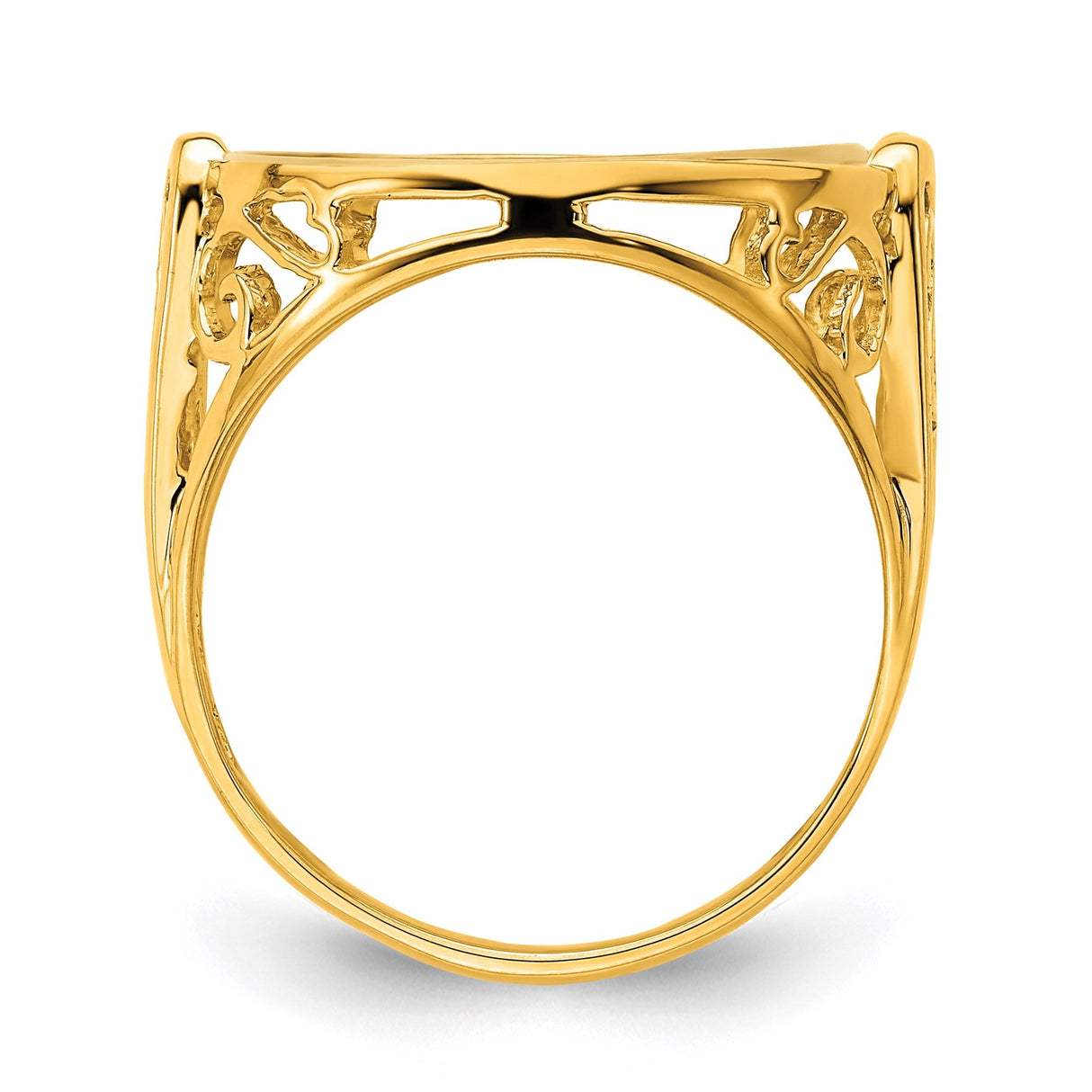 15 mm 14k Yellow Gold coin bezel for 15 mm Coin — alternate view