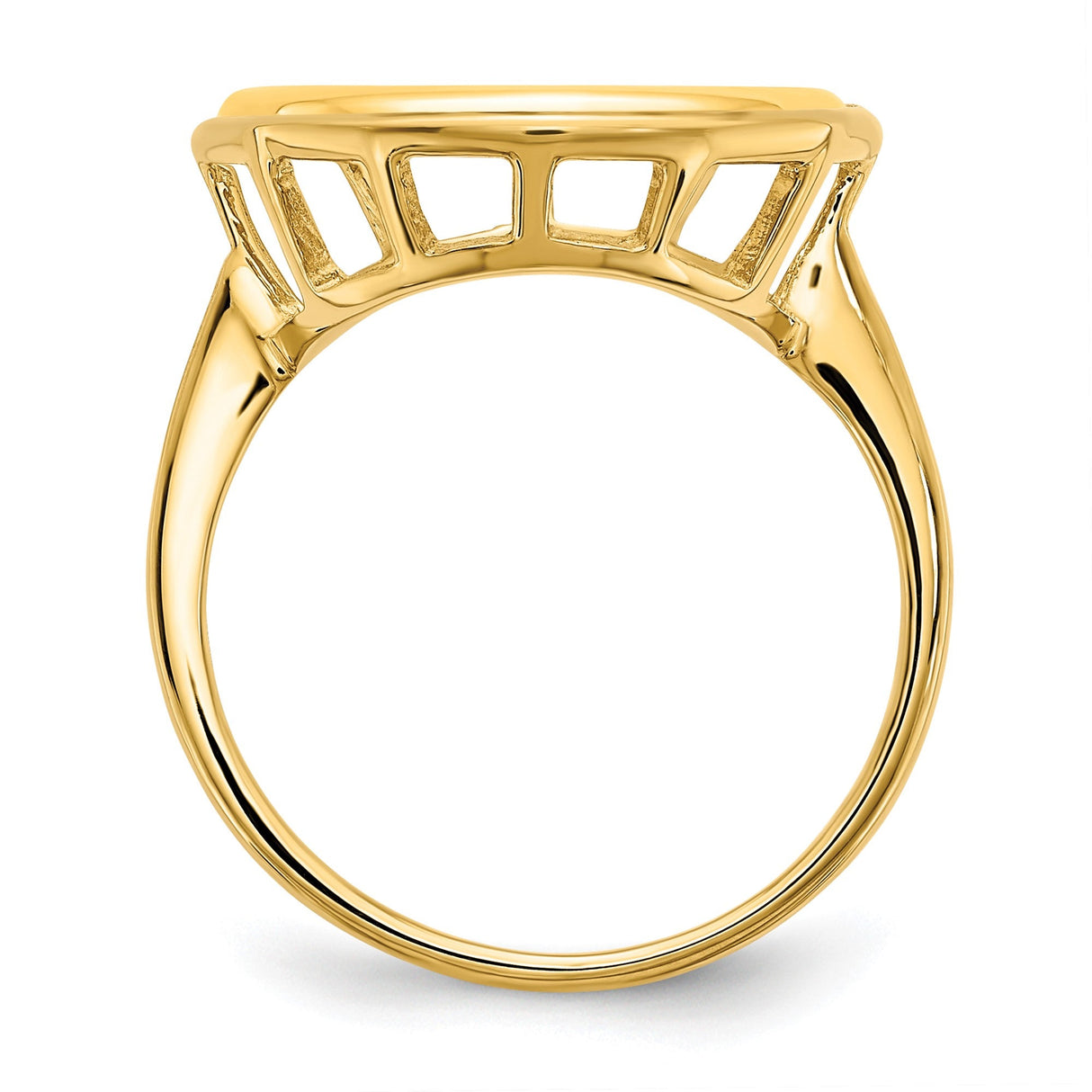 15 mm 14k Yellow Gold coin bezel for 15 mm Coin — alternate view