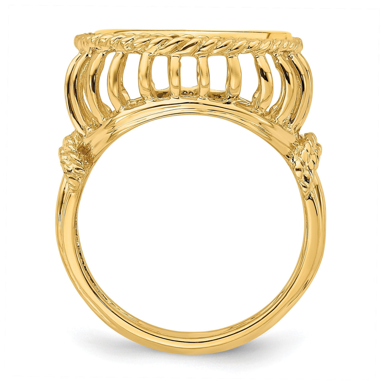 15 mm 14k Yellow Gold coin bezel for 15 mm Coin — alternate view