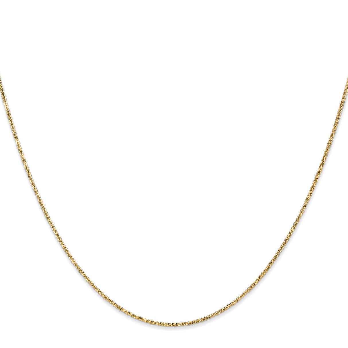 14K Yellow Gold 1 mm Polished Chain Necklace, Solid