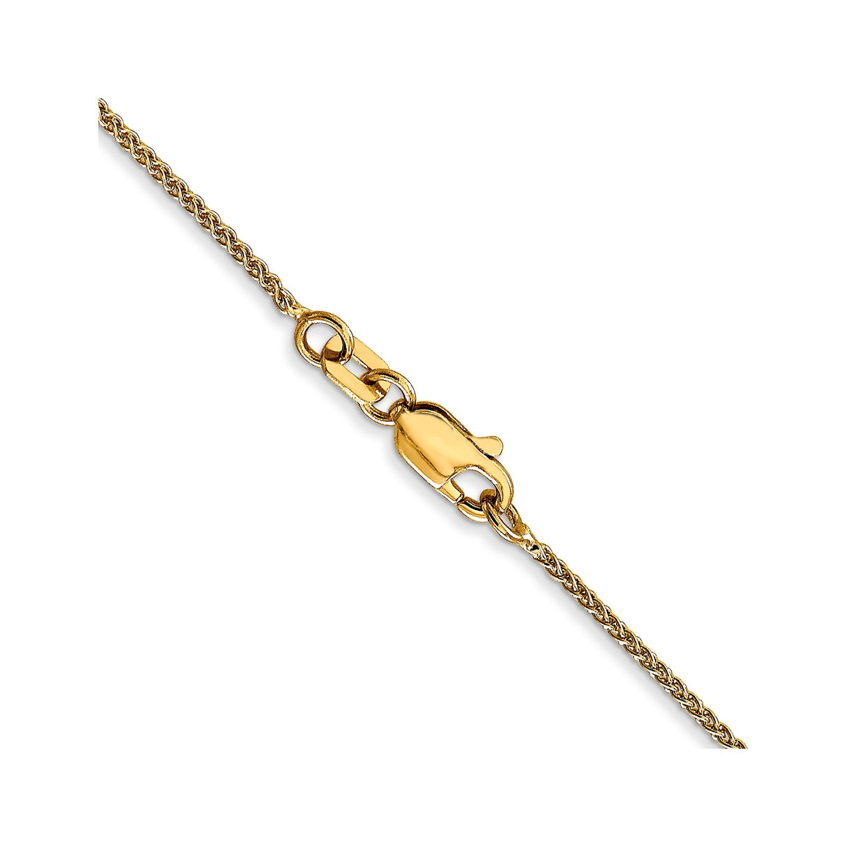 14K Yellow Gold 1 mm Polished Chain Necklace, Solid alternate angle