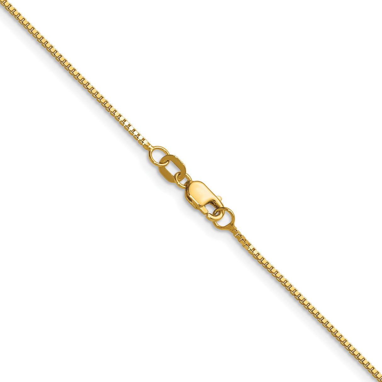 14K Yellow Gold 0.9 mm Box Chain Necklace, Polished alternate angle