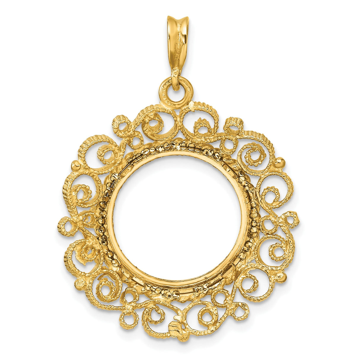 16 mm 14k Yellow Gold coin bezel for 16 mm Coin — additional image