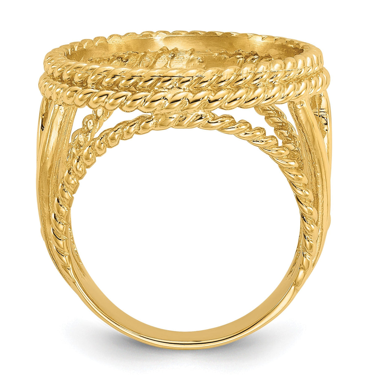 16 mm 14k Yellow Gold coin bezel for 16 mm Coin — alternate view