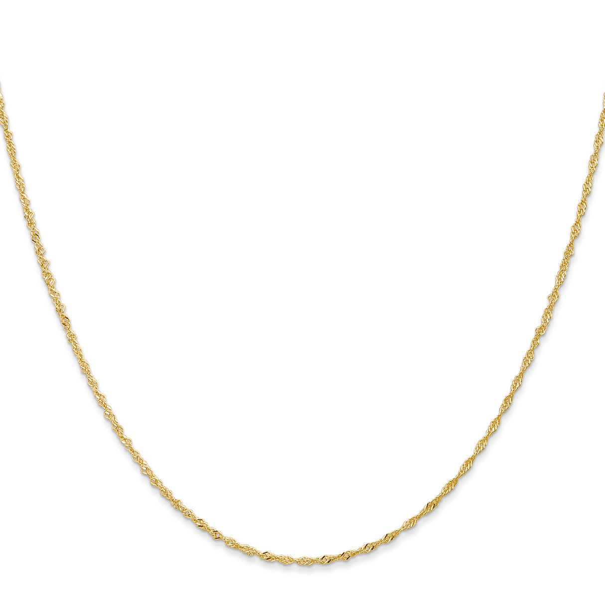 14K Yellow Gold 1 mm Singapore Chain Necklace, Polished