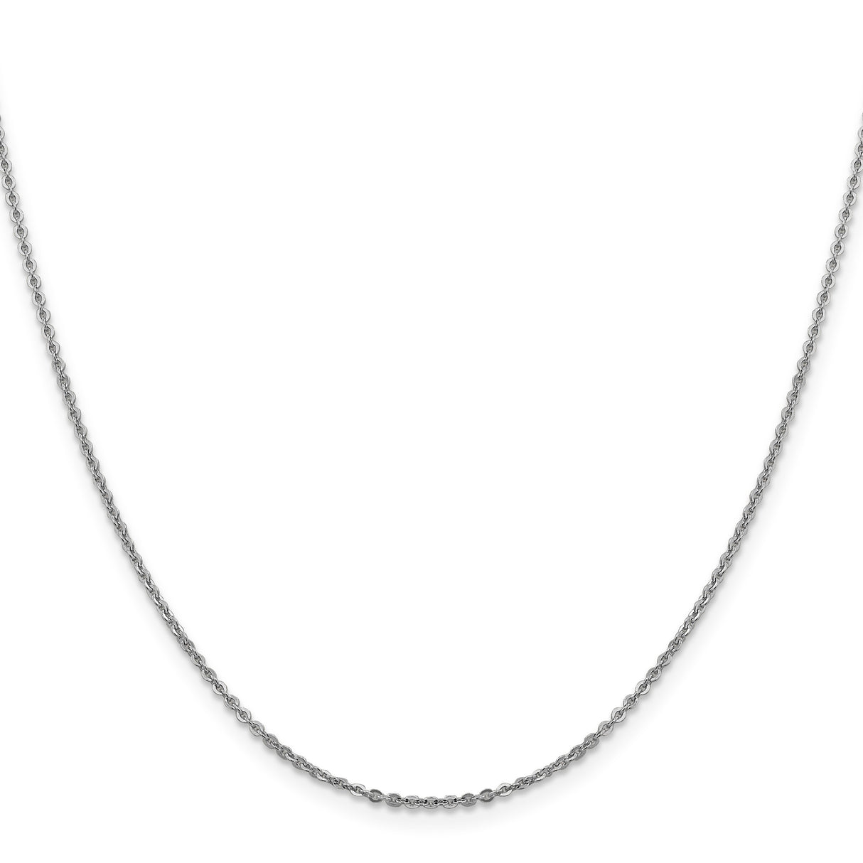 14K White Gold 1.7 mm Polished Chain Necklace, Solid