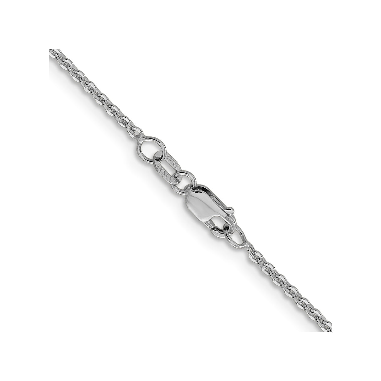 14K White Gold 1.7 mm Polished Chain Necklace, Solid alternate angle