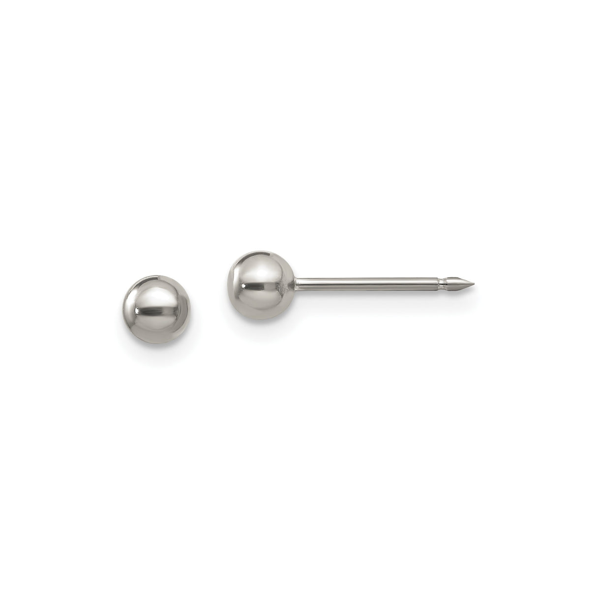 Titanium Stud Earrings, Flat Back Hypoallergenic Design for Sensitive Ears, 4mm Minimalist Ball Style