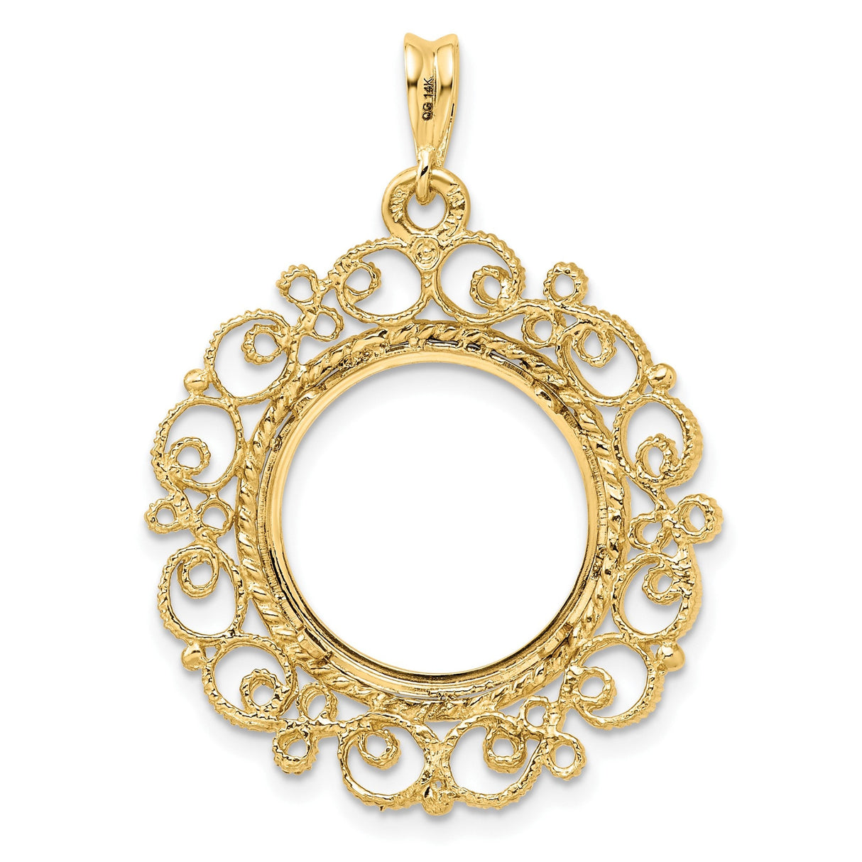 17 mm 14k Yellow Gold coin bezel for 16.5 mm Coin — additional image