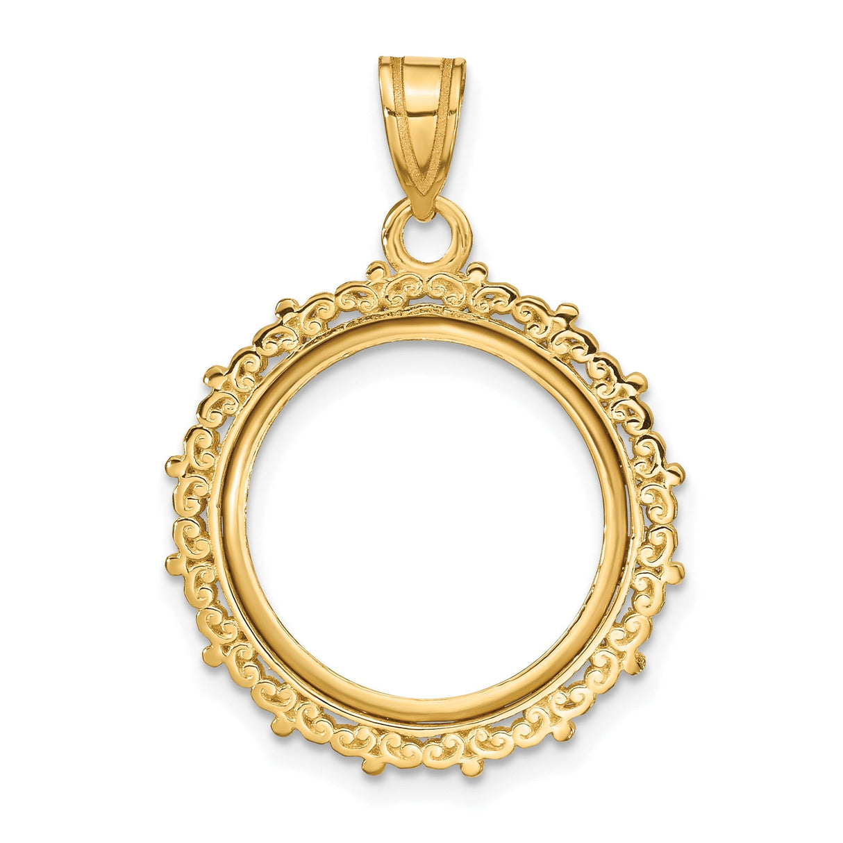 17 mm 14k Yellow Gold coin bezel for 16.5 mm Coin