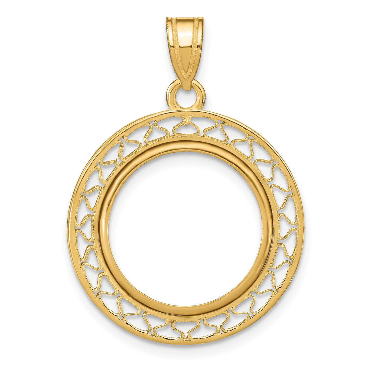 17 mm 14k Yellow Gold coin bezel for 16.5 mm Coin