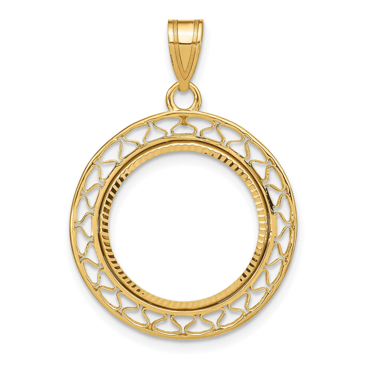 17 mm 14k Yellow Gold coin bezel for 16.5 mm Coin