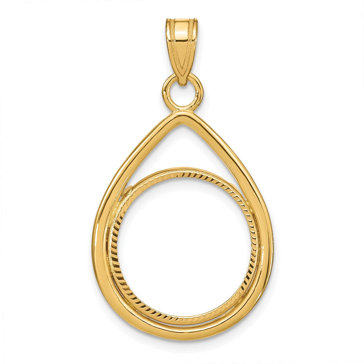 17 mm 10k Yellow Gold coin bezel for 16.5 mm Coin