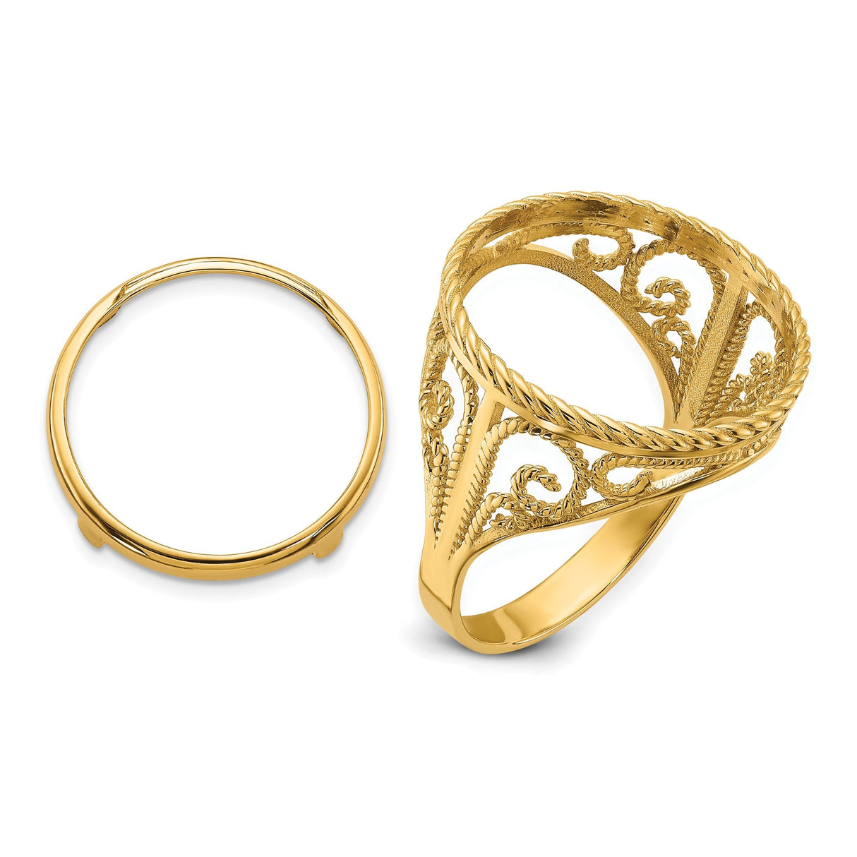 17 mm 14k Yellow Gold coin bezel for 16.5 mm Coin — additional image