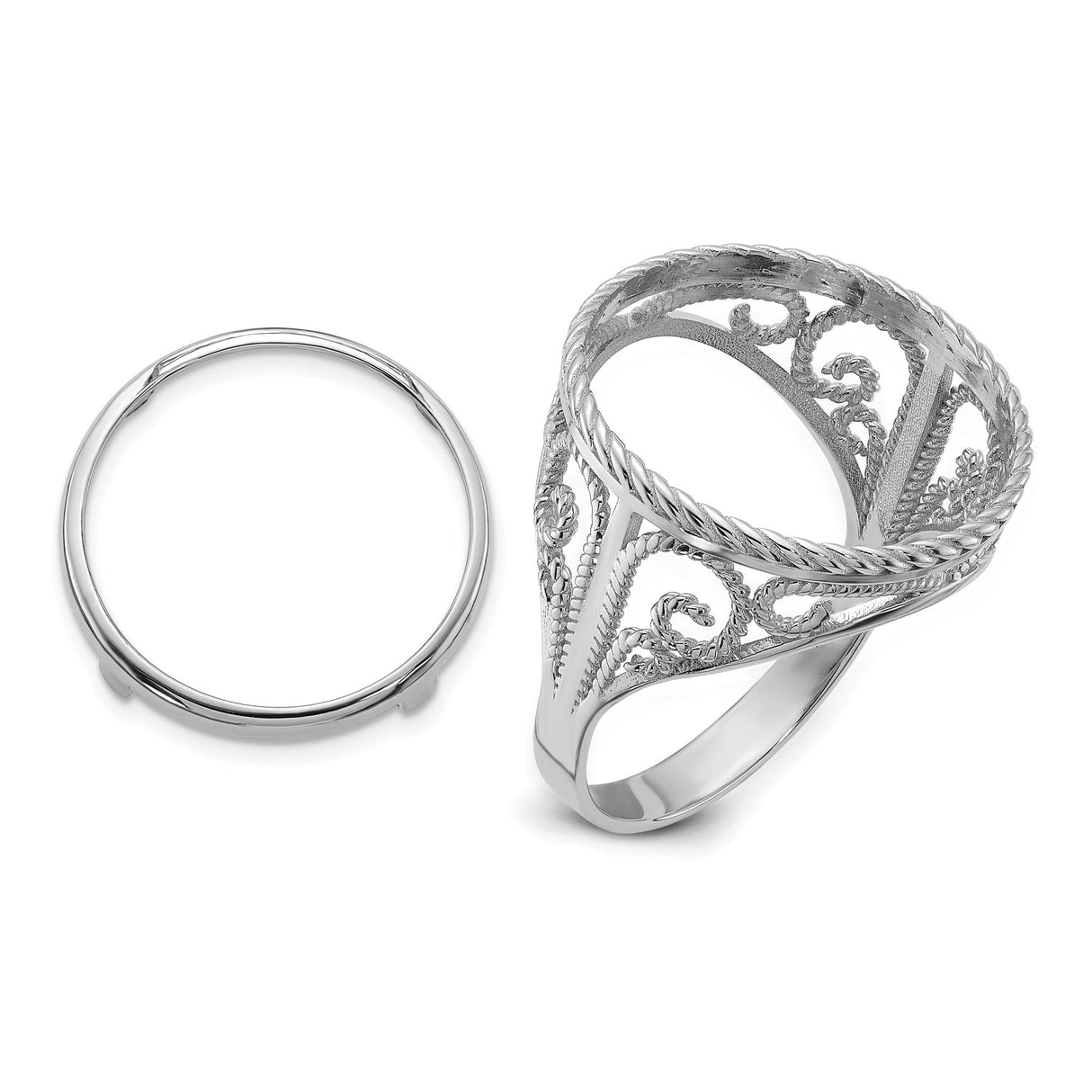 17 mm 14k White Gold coin bezel for 16.5 mm Coin — additional image