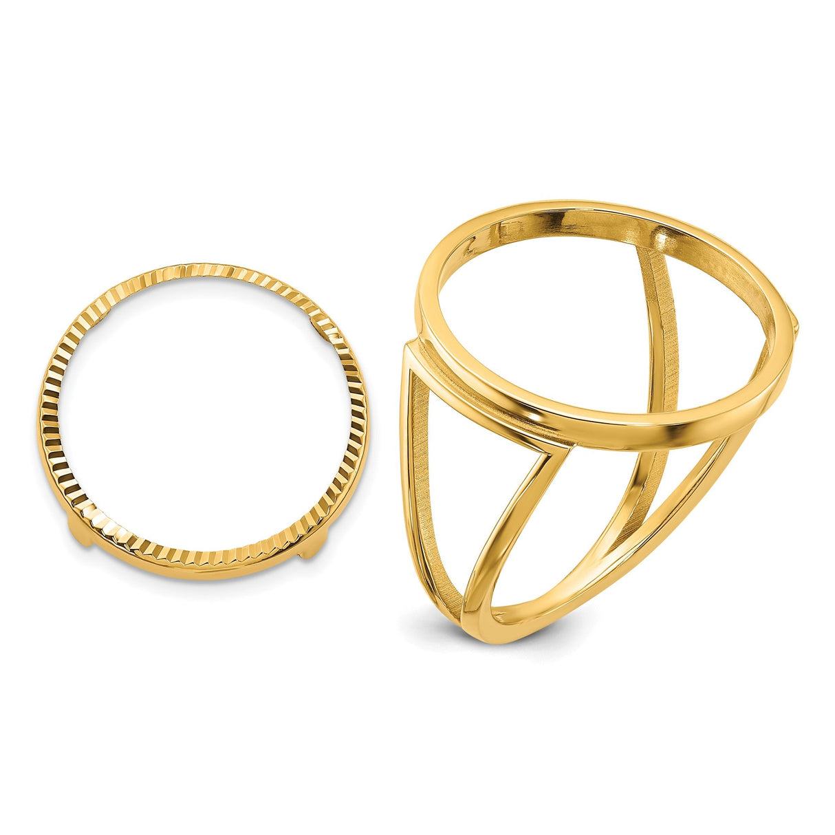 17 mm 14k Yellow Gold coin bezel for 16.5 mm Coin — additional image