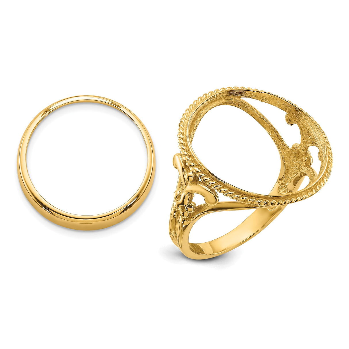 17 mm 14k Yellow Gold coin bezel for 16.5 mm Coin — additional image