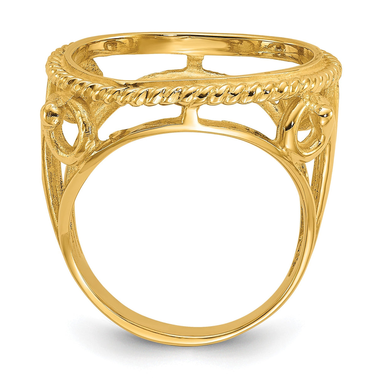 17 mm 14k Yellow Gold coin bezel for 16.5 mm Coin — alternate view