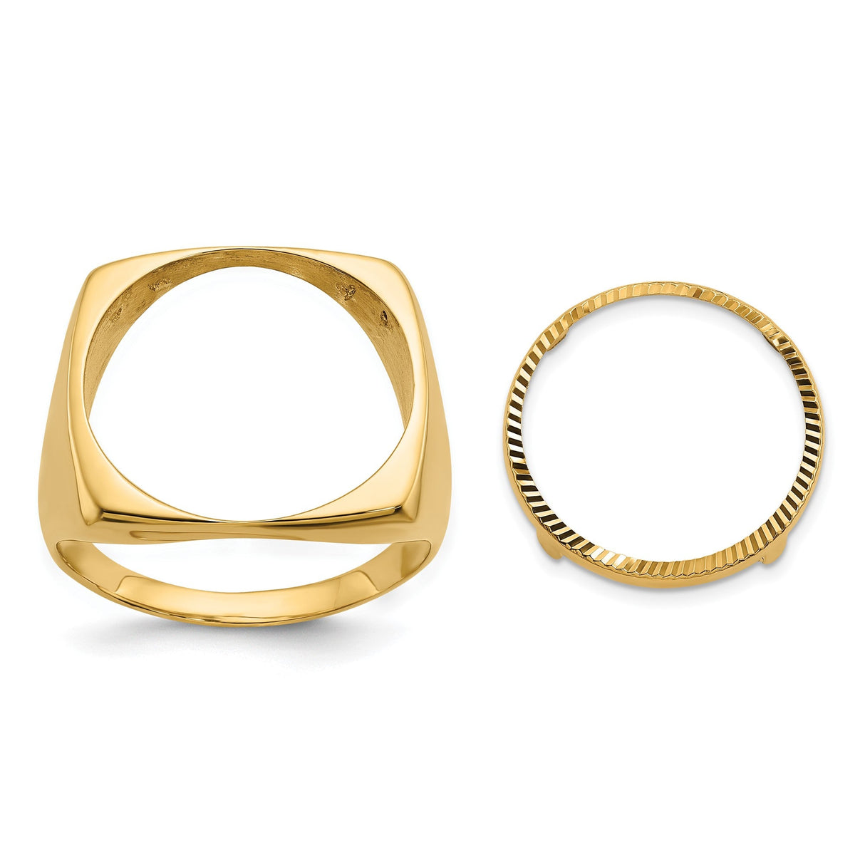 17 mm 14k Yellow Gold coin bezel for 16.5 mm Coin